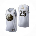 Camiseta Golden Edition Detroit Pistons Derrick Rose NO 25 Blanco